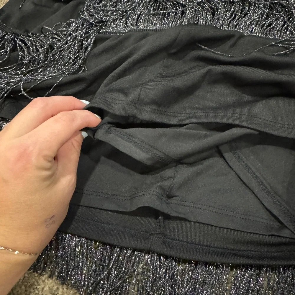 Elegant Black and Silver Fringe Skirt perfect for NYE/Party - Picture 5 of 5